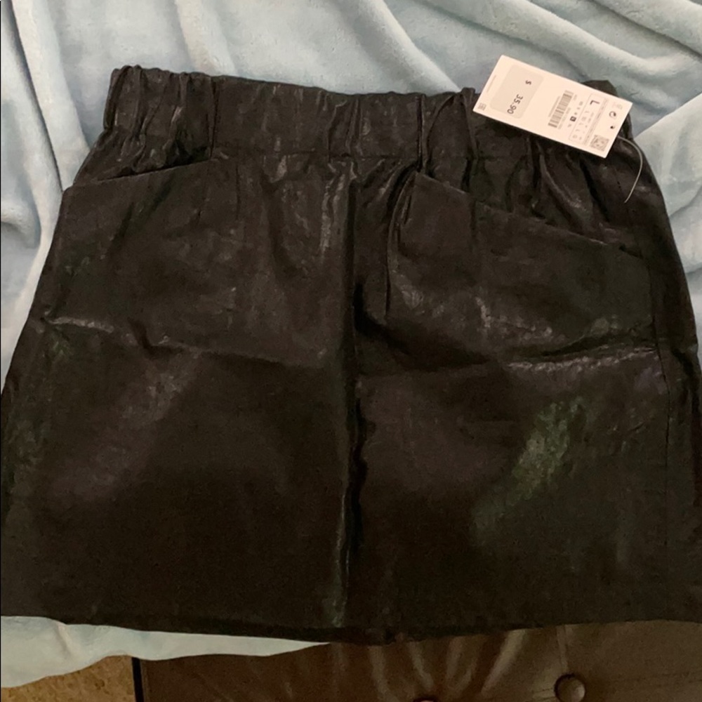 Zara faux leather mini skirt new